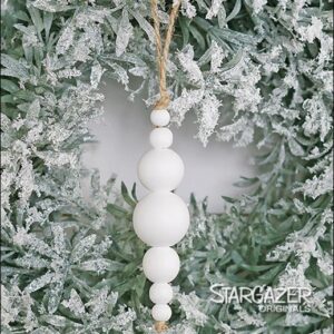 white bead ornament  4"