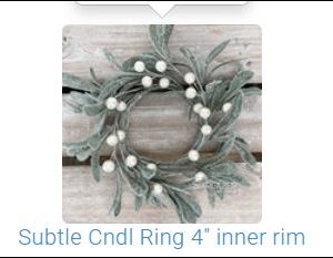 Holiday candle ring  4" inner rim