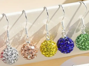 Rhinestone Ball Earrings