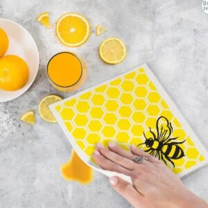Bee and Honeycomb Swedish Dishclo