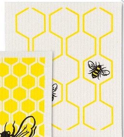 Bee and Honeycomb Swedish Dishcloth