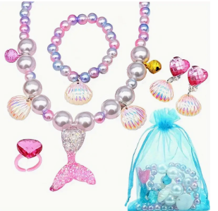Mermaid Themed Jewelry for girls Pink and Blue