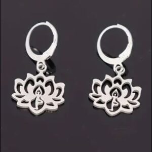 Fashion Lotus flower stainless steel earrings