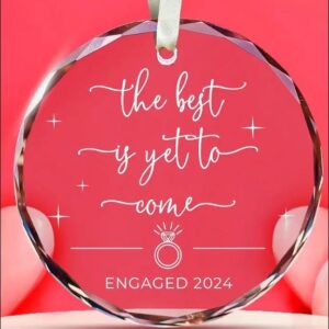 Glass Engagment  Ornament