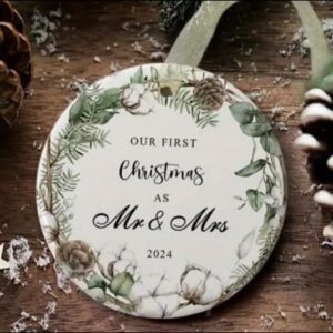 Acrylic ornament 1st Christmas as Mr &Mrs