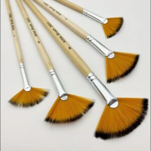 Fan paint Brushes  set of 5 brushes  asst sizes