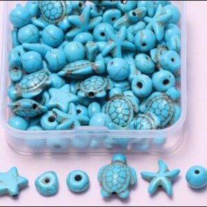 10 Turtle resin beads turquoise or white