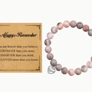 Pink Zebra jasper Beaded  bracelet