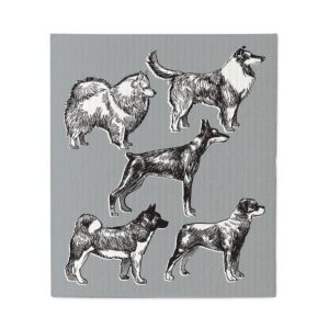 Dog Sketch Dishcloths. Set of 2