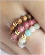 Rings natural stone beads OS