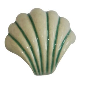 shell ceramic knob off white