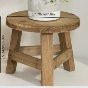 Stool Wooden Round Pedestal