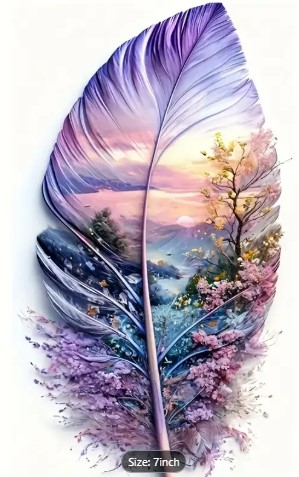 Feather decal vinyl colorful