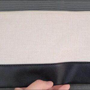 blank Make-up Canvas purse with faux leather bottom with tassel(for sublimation ,decoupage, etc)