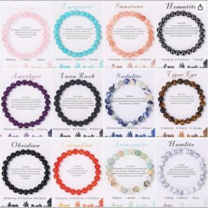 Crystal Stone Beaded Bracelets Unisex