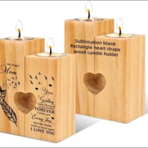 Wooden Heart Candle Tea Light Holder for sublimation or decoupage