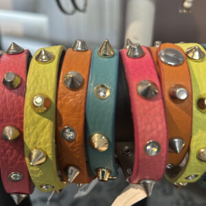 Coloured leather wrist bands