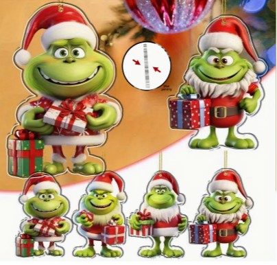 Grinch Xmas ornaments acrylic