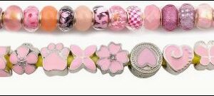 DIY pink  large hole beads from bracelet, etc
