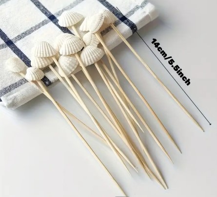 Skewers Seashell bamboo 20 per pack