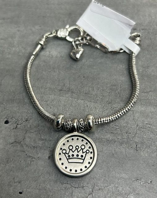 Stainless steel Charm Bracelet silver with pendant - Image 2