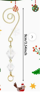 S-Shaped silver/gold metal fancy hooks with clip - Image 4