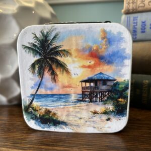 Jewelry box decoupaged " Beach Paradise "