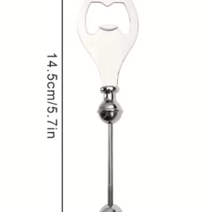 Bottle openers stainless steel colour BEADED