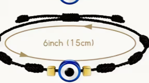 Blue evil eye adjustable bracelet