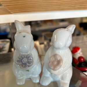 White Easter Bunny salt and Pepper