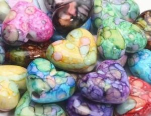 Acrylic Loose Beads heart shaped