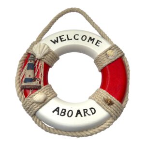 Welcome Aboard Life Ring Hanging Decor