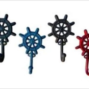 SHIP WHEEL WALL HOOK CAST IRON