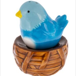 Stacking Salt & Pepper Shakers - Blue Bird and Nest (1 pair)