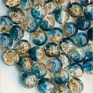beads Aurora blue crackle acrylic Bag of 4