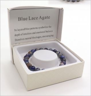 Blue Lace Agate Bead Bracelet