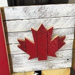 Tobacco slat Canadian Flag  small