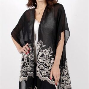 Kimono w/ Tassels Floral Embroidered