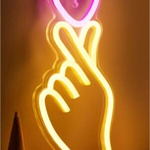 Neon Hand holding Heart