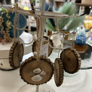 Beach glass Wood ornaments