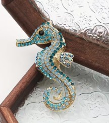 Seahorse Rhinestone fashion brooch