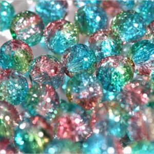 Snowflake Crackle Glass Beads 8mm
