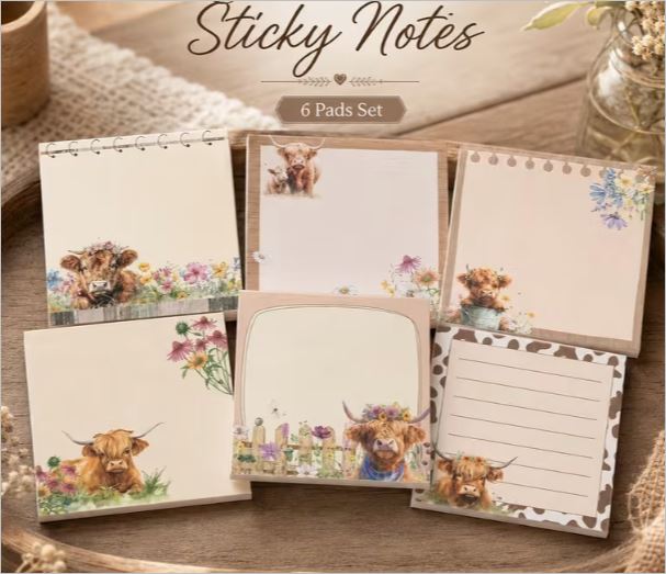 Sticky Notes Highland Cows