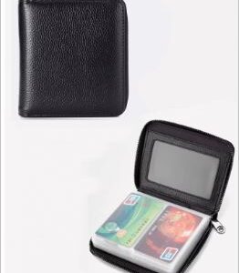 Black RFID Anti-theft ID Card Pocket Wallet.