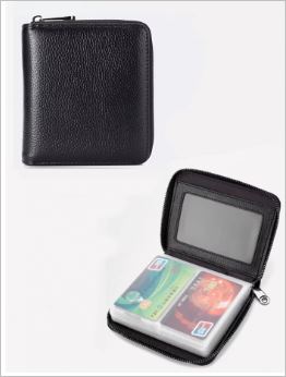 Black RFID Anti-theft ID Card Pocket Wallet.