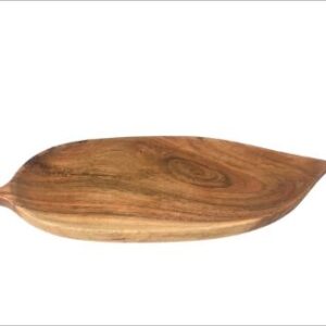 LEAF SHAPED ACACIA SERVING TRAY