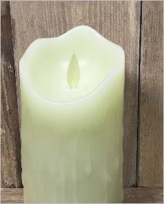 DRIPPING CANDLE WHITE 3" X 4"  MOVING FLAME