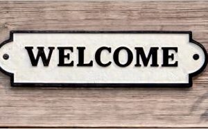 WHITE CAST IRON "WELCOME"