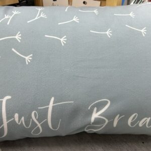 Pillow( 12x20") with case "Just breathe" case