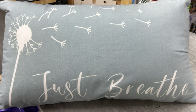 Pillow( 12x20") with case "Just breathe" case